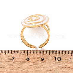 304ステンレススチールカフオープンリング  オーバル  女性用エナメル入り  ゴールドカラー  usサイズ7 1/2(17.7mm)&nbsp;RJEW-A073-01G