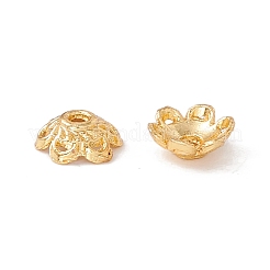 6  - 花びら真鍮ビーズキャップ  カドミウムフリー＆鉛フリー＆ニッケルフリー  花  18KGP本金メッキ  5.5x2mm  穴：1mm&nbsp;KK-A162-03G