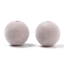 フロッキー腹筋プラスチックビーズ  ラウンド  ミックスカラー  16mm  穴：2mm&nbsp;KY-G025-02B
