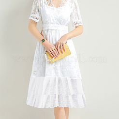 ポリエステルレーストリム  服飾材料  ホワイト  9-1/8~9-1/4インチ（230~235mm）  5.75ヤード&nbsp;OCOR-HY0001-22A