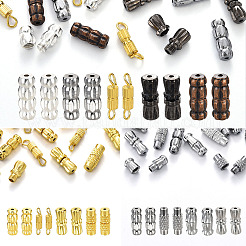 50個5スタイル真鍮製スクリュークラスプ  ミックスカラー  10~14x3~5mm  穴：0.5~1mm  10個/スタイル&nbsp;KK-YW0002-44