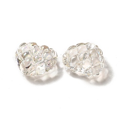 透明アクリルワッフルビーズ  ハート  透明  17.2~17.4x20~20.4x9.6mm  穴：3~3.2mm&nbsp;OACR-E016-01D