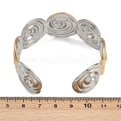 女性用304ステンレススチールカフバングル  渦  イオンプレーティング（ip）  ゴールデン·ステンレス鋼色  1インチ（2.45cm）  内径：2-1/8インチ（5.5cm）&nbsp;BJEW-G757-09GP