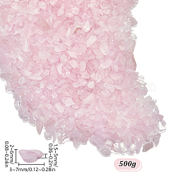 天然ローズクォーツチップビーズ 500g  穴なし/ドリルなし  3~7x2~6x1.5~5mm  500 G /セッティング&nbsp;G-SP0001-06