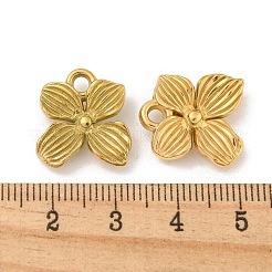 イオンプレーティング（IP）304ステンレスペンダント  花のチャーム  18KGP本金メッキ  17x16x4mm  穴：2.1mm&nbsp;STAS-N103-143G