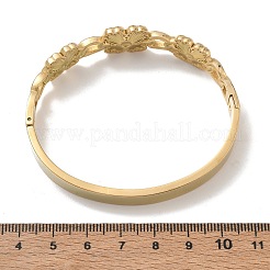 304ステンレススチール製ヒンジ付きカフバングル  花  18KGP本金メッキ  内径：1.97インチ（5cm）x2.36インチ（6cm）&nbsp;SA-CBAB92B-03G