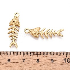 304ステンレスペンダント  フィッシュボーンチャーム  イオンプレーティング（ip）  18KGP本金メッキ  28.5x8.5x3mm  穴：1.8mm&nbsp;STAS-N111-15G