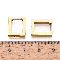 304ステンレススチールフープピアス  長方形  イオンプレーティング（ip）  18KGP本金メッキ  15x12.5x3mm&nbsp;STAS-T074-46G-B