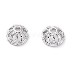 真鍮製ビーズキャップ  花弁のない  フラットラウンド  プラチナメッキ  8.5x4mm  穴：1.8mm&nbsp;KK-A183-89P
