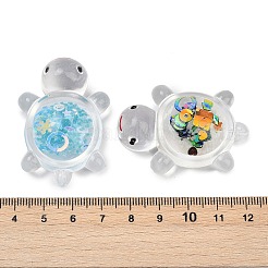 クリアアクリルカボション  暗闇で光る  カメ  フラットバック  ミックスカラー  45.5x32x15.5mm&nbsp;TACR-Z002-05