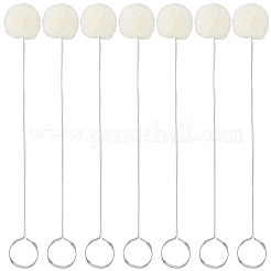 ウールダウバー ボールブラシ 革染料ツール  鉄ハンドル付き  DIYクラフトプロジェクト用  プラチナ  150x18mm  穴：15mm&nbsp;LS-TOOL-WH20005-15A