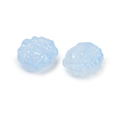 透明ガラスビーズ  京劇のマスク  焼き付け塗料  ミックスカラー  17x18x8mm  穴：1.2mm&nbsp;DGLA-E004-11A