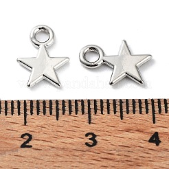 ラックメッキ合金チャーム  スター  プラチナ  11.5x9x1.5mm  穴：2mm&nbsp;PALLOY-Q458-01P