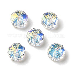 透明なk9ガラスビーズ  多面カット  ロンデル  クリスタルAB  8x5mm  穴：1.2mm&nbsp;GLAA-E048-01A