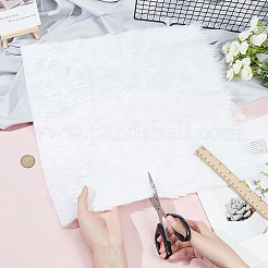 模造ウサギの毛のフェイクファーポリエステル生地  ぬいぐるみ DIY 衣服縫製材料用  ホワイト  400x400x1.5mm&nbsp;DIY-WH0032-91A