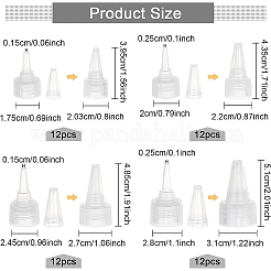 48種類のスタイルPPプラスチックボトル交換用キャップ4個  スクイーズディスペンサー用  ホワイト  39.5~51x20.3~31mm  内径：17.5~28mm  12個/スタイル&nbsp;KY-BC0001-24
