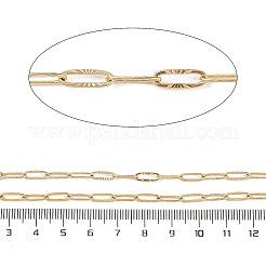 イオンプレーティング（IP）304ステンレスリンクチェーン  スプールで  ハンダ付け  18KGP本金メッキ  9x3.5x0.5mm  約32.81フィート（10m）/ロール&nbsp;CHS-A011-06G