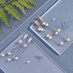 30個 3色 304ステンレススチールスタッドピアス金具  ループと平板付き  オーバル  50個のプラスチック製イヤーナット付き  ミックスカラー  15x7x0.8mm  穴：1mm  ピン：0.8mm  10個/カラー&nbsp;STAS-UN0017-99