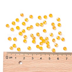 18色の電気メッキガラスビーズ  不透明なソリッドカラー  ABカラーメッキ  多面カット  ロンデル  ミックスカラー  4x3mm  穴：0.4mm  18色  200個/カラー  3600個/箱&nbsp;EGLA-JP0002-03B-4mm