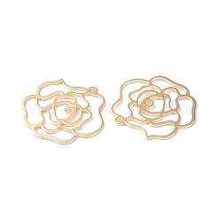 真鍮チャーム  カドミウムフリー＆ニッケルフリー＆鉛フリー  花のチャーム  18KGP本金メッキ  31x33x1mm  穴：1.5mm&nbsp;KK-I702-31G