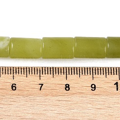 天然石レモンジェイド翡翠ビーズ連売り  コラム  12x8mm  穴：1.2mm  約33個/連  15.63''（39.7センチメートル）&nbsp;G-Q159-A01-01