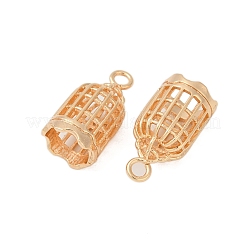 真鍮チャーム  カドミウムフリー＆ニッケルフリー＆鉛フリー  鳥かご  18KGP本金メッキ  23x12x11mm  穴：2.5mm&nbsp;KK-G532-21G