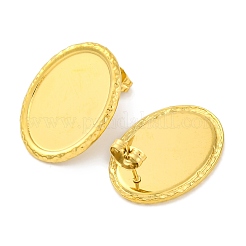 イオンプレーティング（IP）304ステンレススチールオーバルスタッドピアス  18KGP本金メッキ  24x18mm&nbsp;EJEW-D281-19G