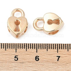 CCBプラスチックヨーロピアンビーズ  大穴ビーズ  ハートロック  ゴールドカラー  15.5x10.5x6.5mm  穴：4.5x4.5mm&nbsp;CCB-D278-26G
