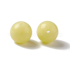 ルミナスキャンディーカラーガラスビーズ  暗闇で光る  ラウンド  ライトカーキ  8mm  穴：1.3mm&nbsp;LS-GLAA-E031-01B-08