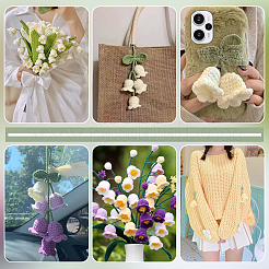 12 個 6 色花の形の綿ニット衣装装飾アクセサリー  ミックスカラー  31~32x31~32mm  2個/カラー&nbsp;DIY-FG0005-34