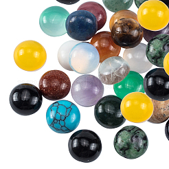 ナチュラル＆合成宝石のカボション  フラットラウンド  8x3~4mm  23材料  2個/材料  46個/箱&nbsp;G-PH0034-41