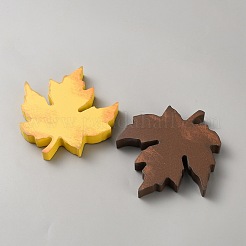 MDF木製メープルリーフディスプレイデコレーション4個  ミックスカラー  109x100x15mm&nbsp;WOOD-WH0316-037
