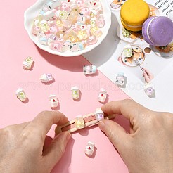 クリア樹脂カボション  ジュース  グリッターパウダー付き  ミックスカラー  13.5~14.5x9.5~10.5x8~8.5mm&nbsp;CRES-CJC0011-003