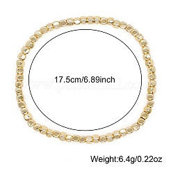 夏用合成宝石スクエアビーズストレッチブレスレット  ゴールドカラー  6-7/8インチ（17.5cm）&nbsp;ME2260