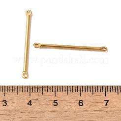 イオンプレーティング（IP）304ステンレススチールリンク  バーコネクタチャーム  18KGP本金メッキ  30x2.5x1.5mm  穴：1.4mm&nbsp;X-STAS-Q323-05D-G