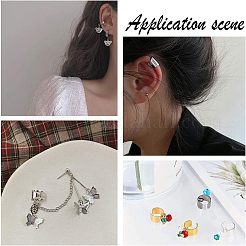 304ステンレススチールカフイヤリング  ステンレス鋼色  10~11x7mm  穴：0.8mm  100個/箱&nbsp;STAS-UN0008-93P