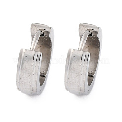304ステンレススチール研磨効果フープピアス  ステンレス鋼色  13x4mm&nbsp;EJEW-M001-18P