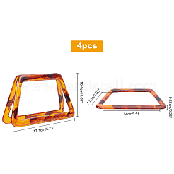 4個2色ビニール袋ハンドル  バッグ交換用アクセサリー用  台形  ミックスカラー  10.4x17.1x0.65cm  4個/セット&nbsp;KY-PH0001-13
