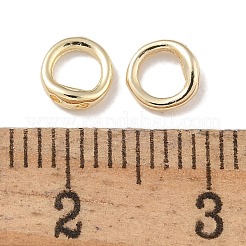 真鍮リングチャームコネクター  ブレスレットネックレスエンドループワイヤープロテクター  14KGP本金メッキ  5x2mm  穴：0.8mm&nbsp;KK-P284-06G-02