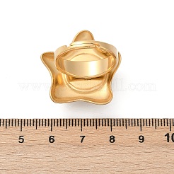 304ステンレススチール製調節可能な指輪  キャッツアイカボション付き  ヒトデ  ゴールドカラー  27x28mm  usサイズ8 1/2(18.5mm)&nbsp;RJEW-S629-07G