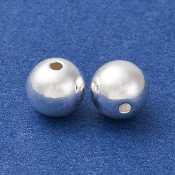 上質な銀の丸いビーズ  銀  8mm  穴：1.4mm&nbsp;STER-A047-08A-S