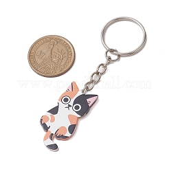 猫のアクリルキーホルダー  鉄のリング付き  ミックスカラー  9.2~9.35cm&nbsp;KEYC-JKC00812