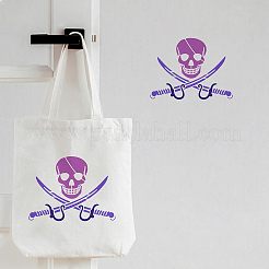大きなプラスチック製の再利用可能な描画絵画ステンシル テンプレート  スクラップブック、布地、タイル、床、家具、木材の塗装用  長方形  スカル模様  297x210mm&nbsp;DIY-WH0202-074