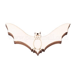 コウモリの形のハロウィーンの空白の木製の切り欠きの装飾品  ハロウィンハンギングデコレーション用  キッズクラフトdiyパーティー用品  バリーウッド  56x113x2mm  ロープ：320x1mm&nbsp;WOOD-L010-05