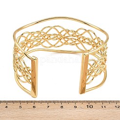 女性用誇張された304ステンレススチールカフバングル  ゴールドカラー  内径：2-5/8インチ（6.65cm）&nbsp;BJEW-P363-02G