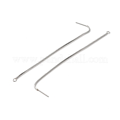 304ステンレススチールスタッドピアス金具  アメリカンピアス  ステンレス鋼色  104x1x1mm  穴：2mm  ピン：0.5mm&nbsp;STAS-R164-05P
