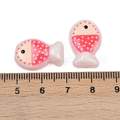 ペイントガラスビーズを焼く  魚  エナメル  サクランボ色  20x13x5.5mm  穴：1.4mm&nbsp;LAMP-F036-02B