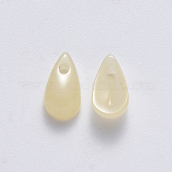 模造ヒスイガラスのチャーム  ティアドロップ  シャンパンイエロー  9.5x5x3mm  穴：1.2mm&nbsp;GLAA-R211-07-A01