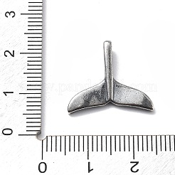 925スターリングシルバーペンダント  アンティークシルバー  クジラの尾  16.5x19.5x3.5mm  穴：2.5x1.5mm&nbsp;STER-R001-04S-01