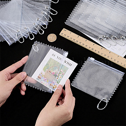 透明PVCジップトップ収納袋 2種類 20個  ボールチェーン付き長方形  透明  10x12.5x0.15cm  10個/スタイル&nbsp;ABAG-FG0001-15